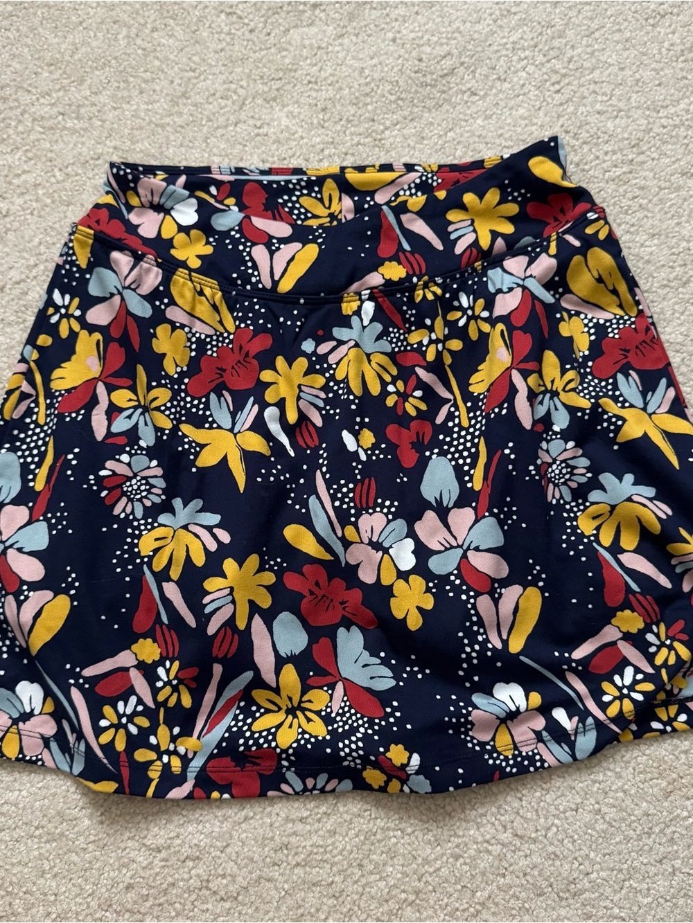 Title nine Navy Floral Skort with Yellow, Red & Pink Accents/xs